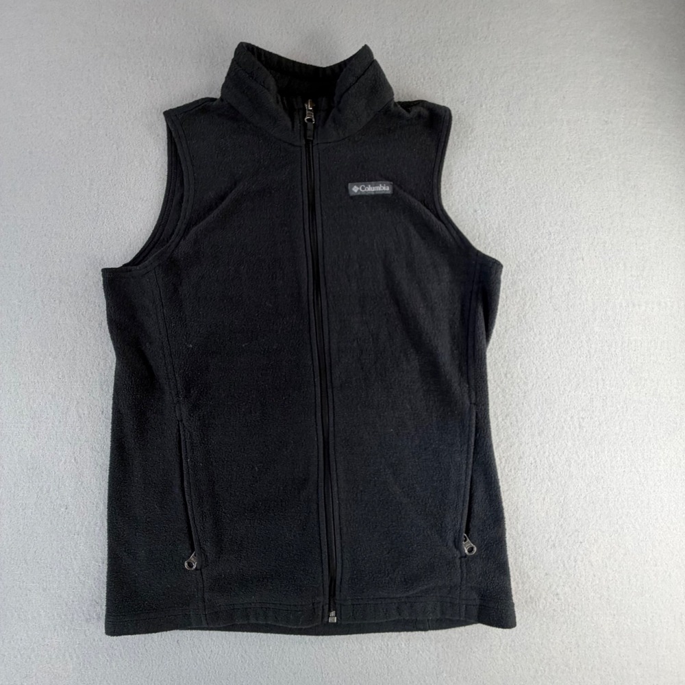 Columbia Steens Mountain Black Fleece Full Zip Vest Youth Large 14/16 Outdoors